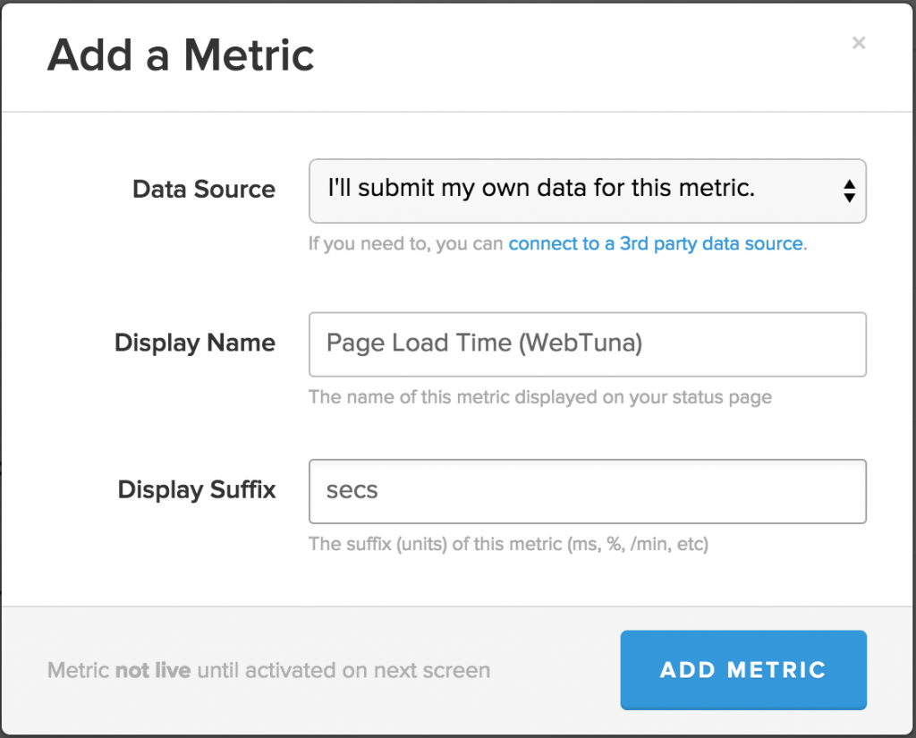 StatusPage.io New Metric